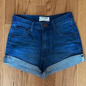 ONE TEASPOON Indigo Blue Cuffed Denim Jean Shorts